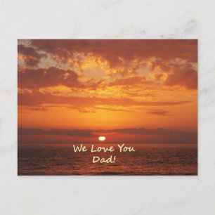 Carte Postale Nous t'aimons Papa Ocean Sunset orange