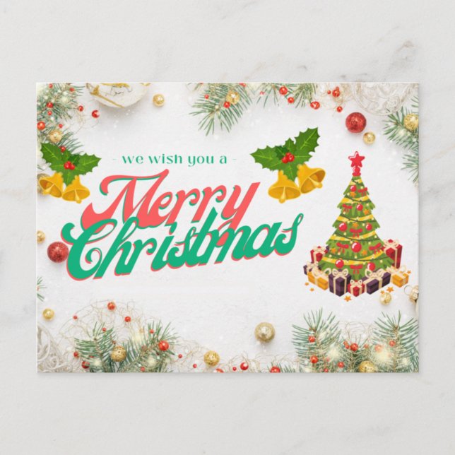 Carte Postale Nous vous souhaitons un joyeux Noël (Devant)