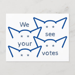 Carte Postale Nous Voyons Vos Votes Congrès Chat Lady Chat Oreil