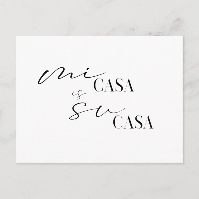 Carte Postale Nouveau Accueil Mi Casa Nous avons déplacé une nou (Devant)