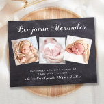 Carte Postale Nouveau Baby Chalkboard 3 Faire-part de naissance<br><div class="desc">Annoncez votre nouveau bébé à vos amis et à votre famille avec ces cartes de faire-part de naissance de montage photo modernes et amusantes. Customisez avec 3 de vos photos préférées, et personnalisez avec le nom, la date de naissance, les statistiques de naissance. DROIT D'AUTEUR © 2020 Judy Burrows, Black...</div>