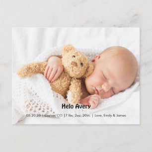 Carte Postale Nouveau bébé Faire-part Instant Télécharger Photo 