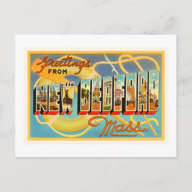 Carte Postale Nouveau Bedford Massachusetts MA Vieux souvenir de (Devant)