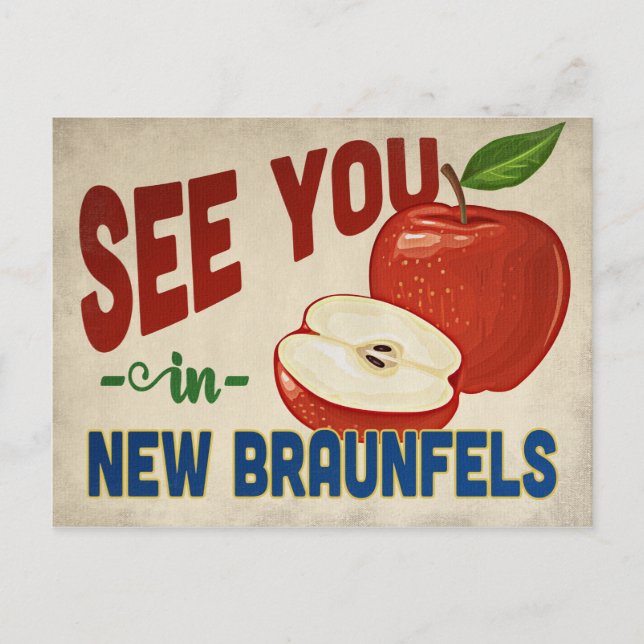 Carte Postale Nouveau Braunfels Texas Apple - Vintage voyage (Devant)