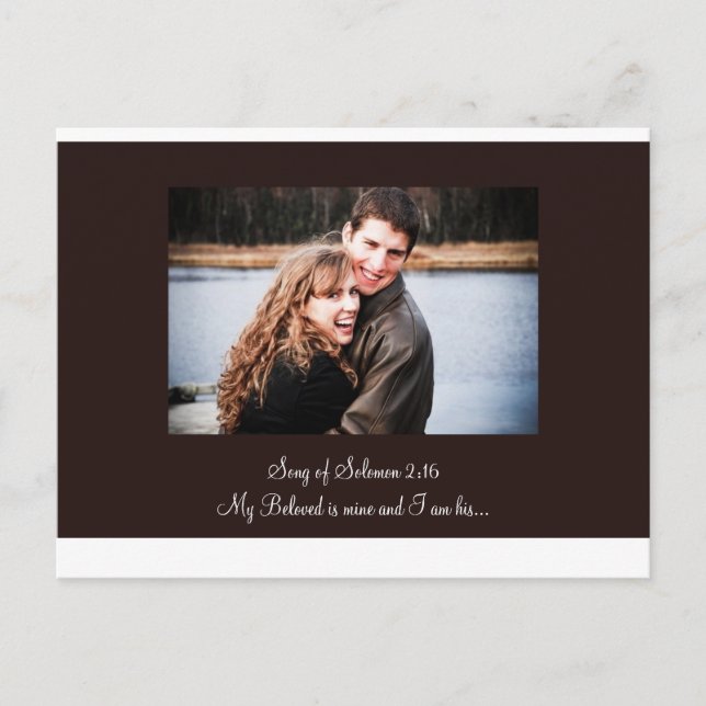 Carte Postale nouveau brun, pour l'invitation, Chant de Salomon  (Devant)