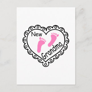 Carte Postale Nouveau coeur rose grand-mère