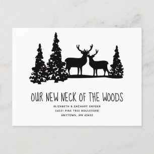 Carte Postale Nouveau cou des bois de cerfs rustiques se déplaça