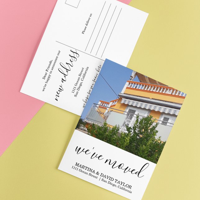 Carte Postale Nouveau domicile Nouveau Faire-part photo d'adress (Créateur téléchargé)