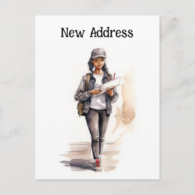 Carte Postale Nouveau Faire-part de déplacement d'adresse de mes (Devant)