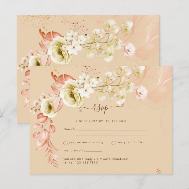 Carte Postale NOUVEAU ! Fleurs d'olive de corail joli Mariage CO (Devant / Derrière)