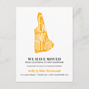 Carte Postale NOUVEAU HAMPSHIRE Nous avons déménagé Nouvelle adr