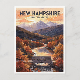 Carte Postale Nouveau Hampshire USA Voyage Rétro