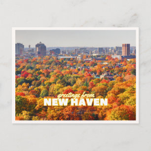 Carte Postale Nouveau Haven Connecticut Foliage d'Automne Saluta
