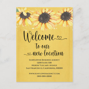 Carte Postale Nouveau lieu Sunflower Business Changement d'adres