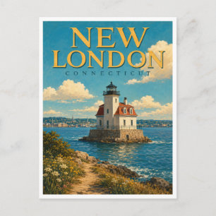 Carte Postale Nouveau Londres Connecticut Ledge Lighthouse GeoSa