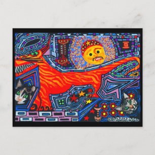 Carte Postale Nouveau Mexicain espagnol diable chien et chats