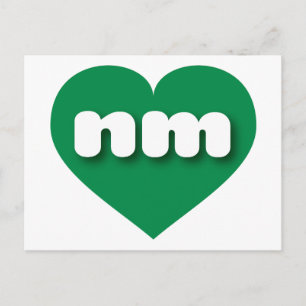 Carte Postale Nouveau-Mexique coeur vert - J'aime nm