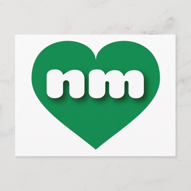 Carte Postale Nouveau-Mexique coeur vert - J'aime nm (Devant)
