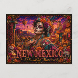 Carte Postale Nouveau-Mexique Día de los Muertos Rétro