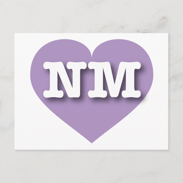 Carte Postale Nouveau Mexique Lavender Heart - J'aime NM (Devant)