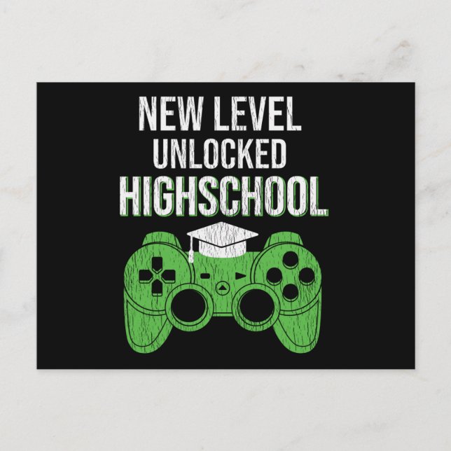 Carte Postale Nouveau Niveau Débloqué Cadeau pour Élève Gamer au (Devant)