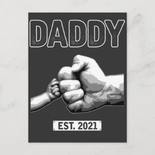 Carte Postale Nouveau papa 2021 Papa Fist Bump Son et père