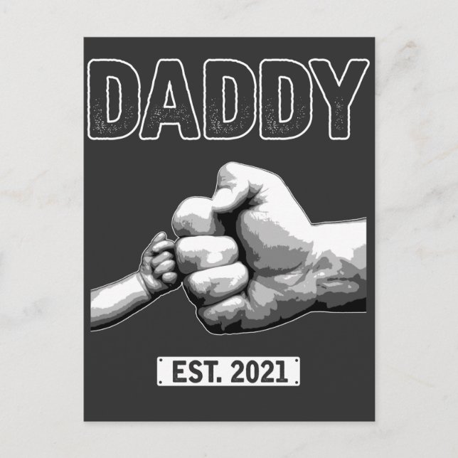 Carte Postale Nouveau papa 2021 Papa Fist Bump Son et père (Devant)
