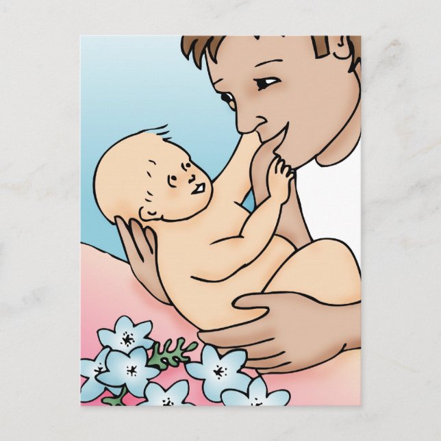 Carte Postale Nouveau papa et bébé (Devant)