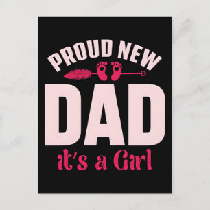 Carte Postale Nouveau papa fier c'est une fille t shirt fête des