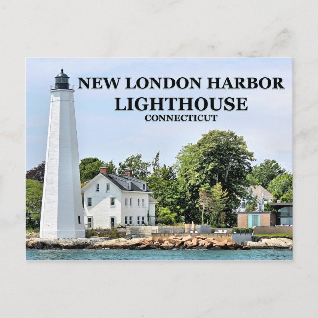 Carte Postale Nouveau phare du port de Londres, Connecticut Cart (Devant)