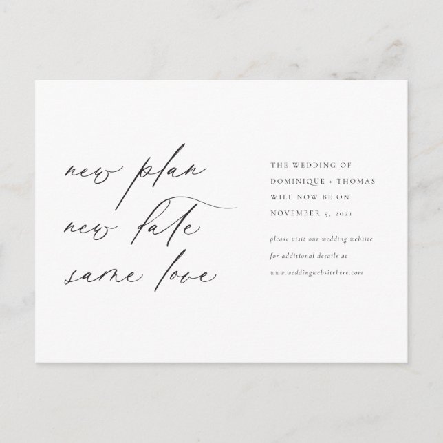 Carte Postale Nouveau plan nouvelle date même amour (Devant)