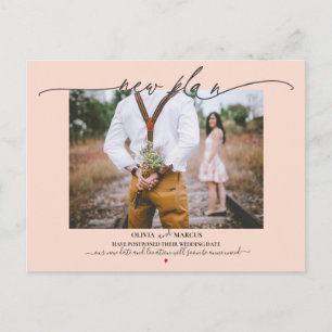 Carte Postale Nouveau plan Photo Calligraphie Mariage Postponcti