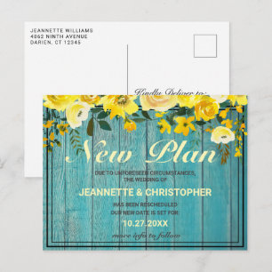 Carte Postale Nouveau plan Rustique Bois Floral Mariage Faire-pa