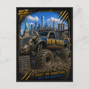 Carte Postale Nouveau York Monster Truck Art Hors Route