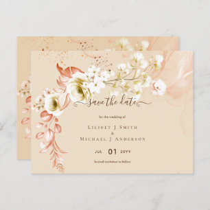 Carte Postale NOUVEAUTÉ ! Boho Floral Mariage Dates de sauvegard