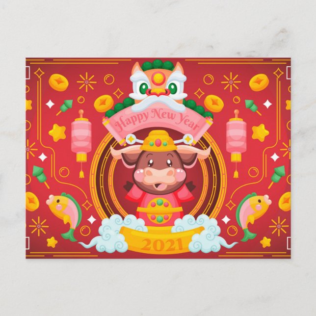 Carte Postale Nouvel An (Devant)