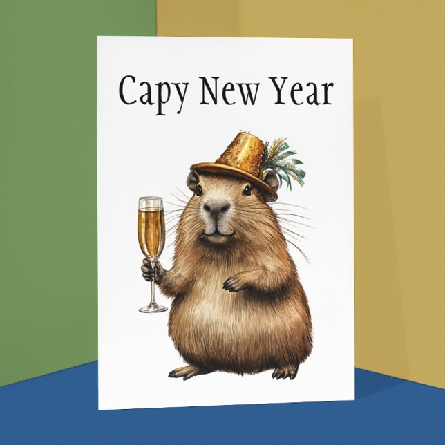 Carte Postale Nouvel an Capybaras (Créateur téléchargé)