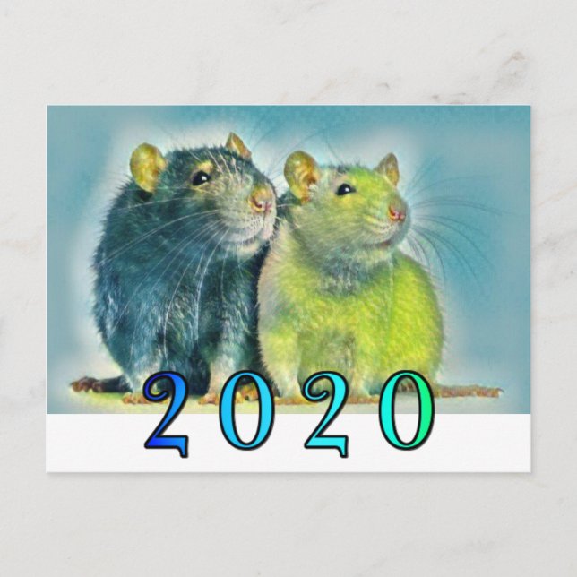 Carte Postale Nouvel An chinois 2020 Rat (Devant)
