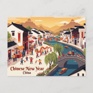 Carte Postale Nouvel An chinois, Chine