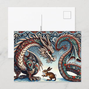 Carte Postale Nouvel An lunaire chinois du dragon, poste