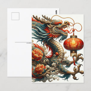 Carte Postale Nouvel An lunaire chinois du dragon, poste