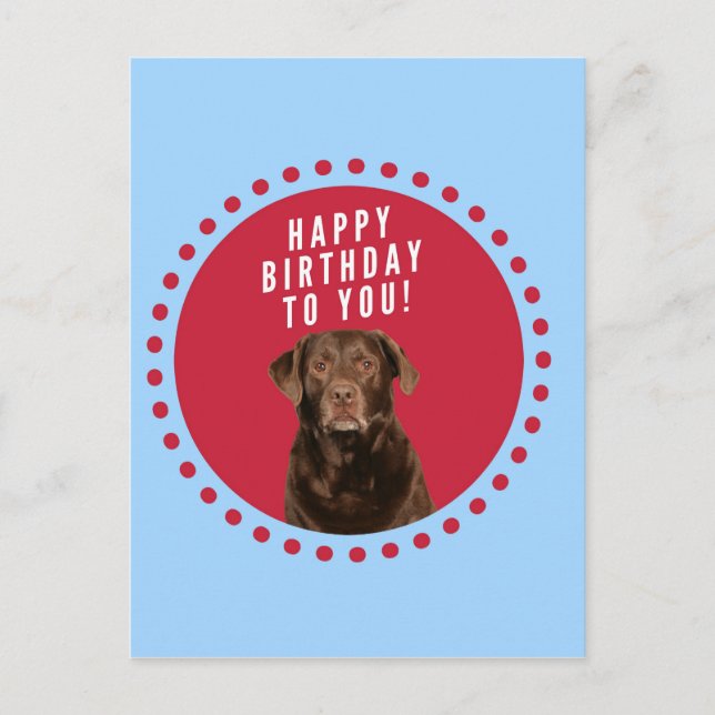 Carte Postale Nouvel anniversaire joyeux du chien de triever Bro (Devant)