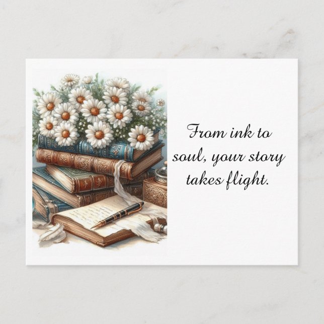 Carte Postale Nouvel Auteur Félicitations Vintage Books (Devant)