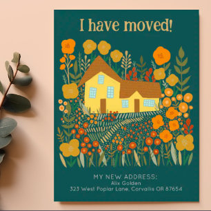 Carte Postale Nouvelle Adresse Accueil J'Ai Déplacé Fleurs Agric