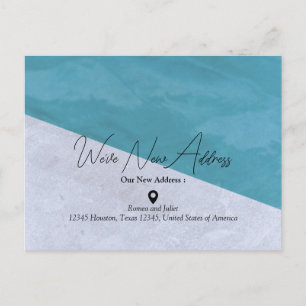 Carte Postale Nouvelle Adresse Annonce Bleue et Grise