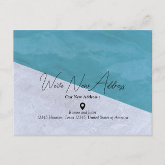 Carte Postale Nouvelle Adresse | Annonce Bleue et Grise