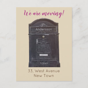 Carte Postale Nouvelle adresse Black Mailbox Photo Texte personn