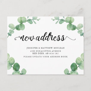 Carte Postale Nouvelle adresse Eucalyptus Leaf Botanographie