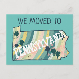 Carte Postale NOUVELLE ADRESSE MAISON Pennsylvanie State Map