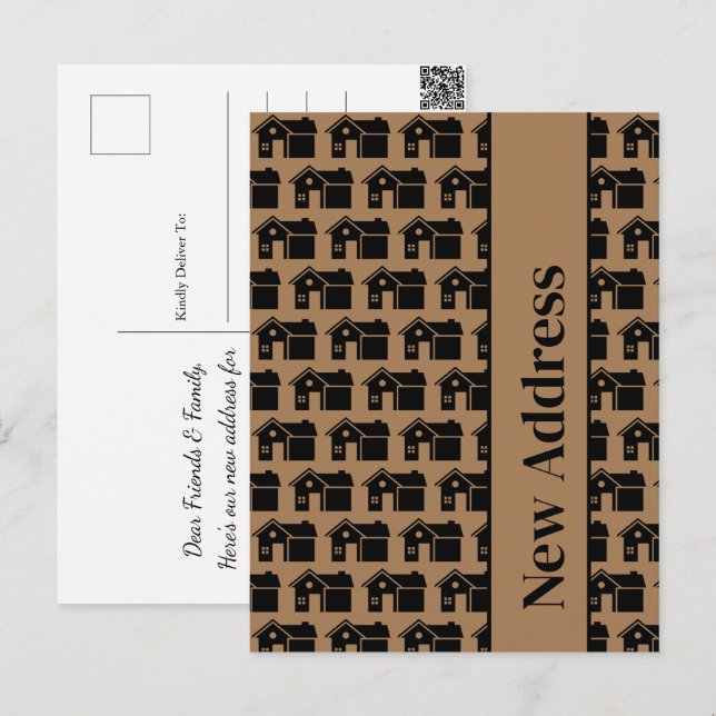 Carte Postale Nouvelle adresse Nouveau Motif résidentiel Faire-p (Devant / Derrière)